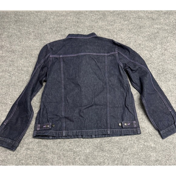 MARITHE FRANCOIS GIRBAUD Vintage‎ Womens XL Berry Denim X-Frame Jeans Jacket - Picture 5 of 12